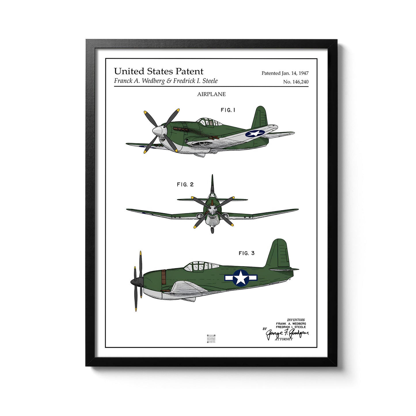 Affiche brevet Avion 2nde Guerre Mondiale