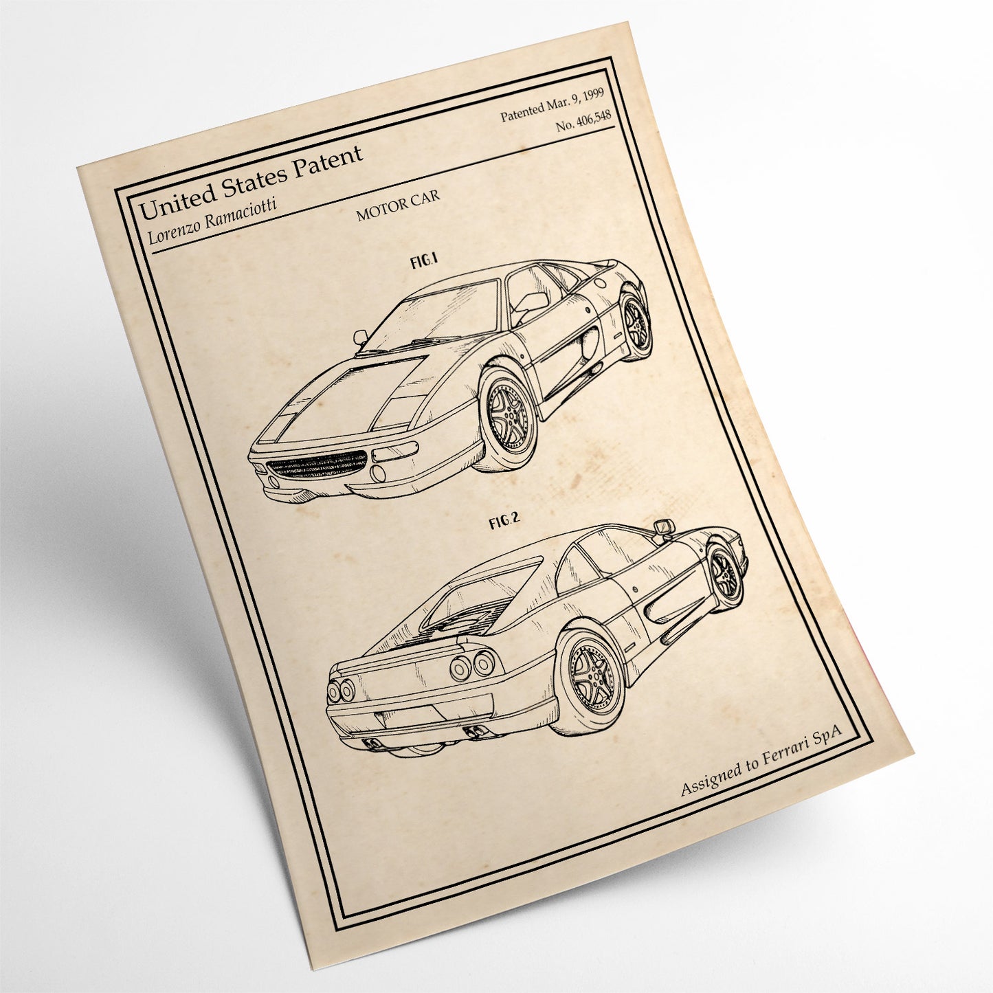 Affiche décoration moteur Ferrari 255