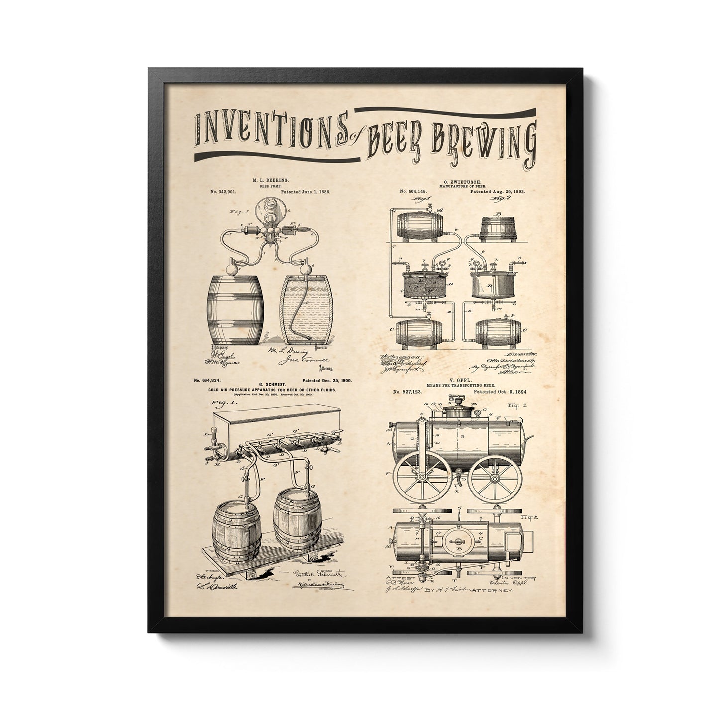 Affiche Inventions Brassage de Bière