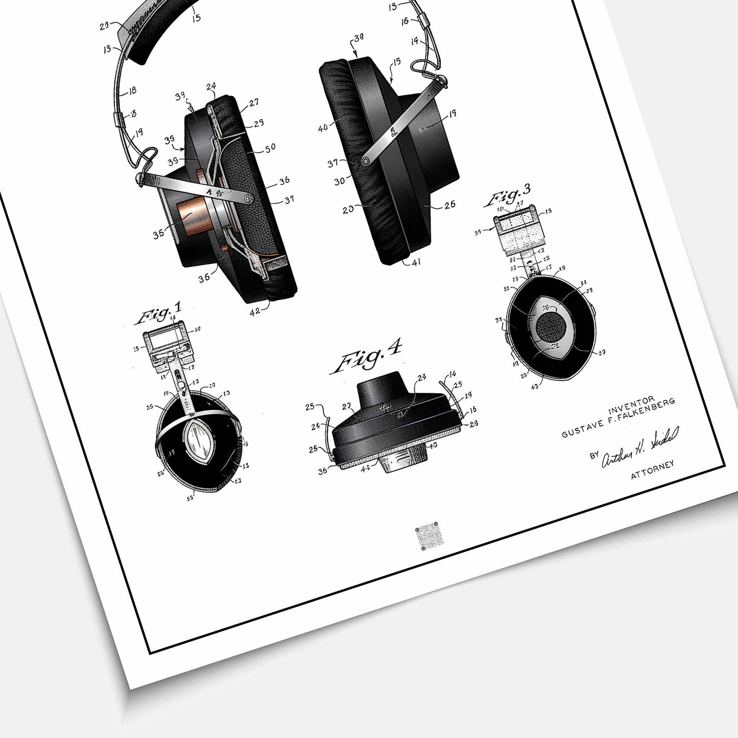Affiche brevet Casque Audio