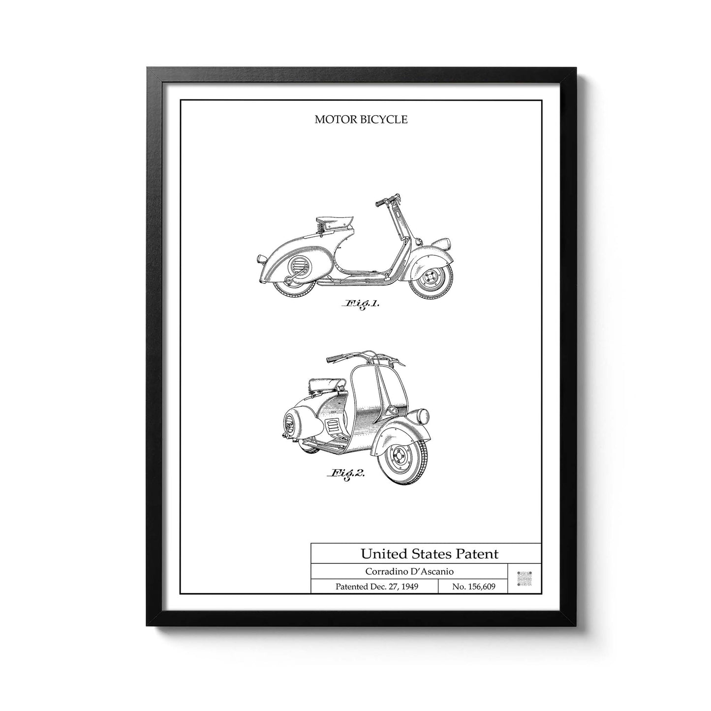 Affiche brevet Scooter Vespa