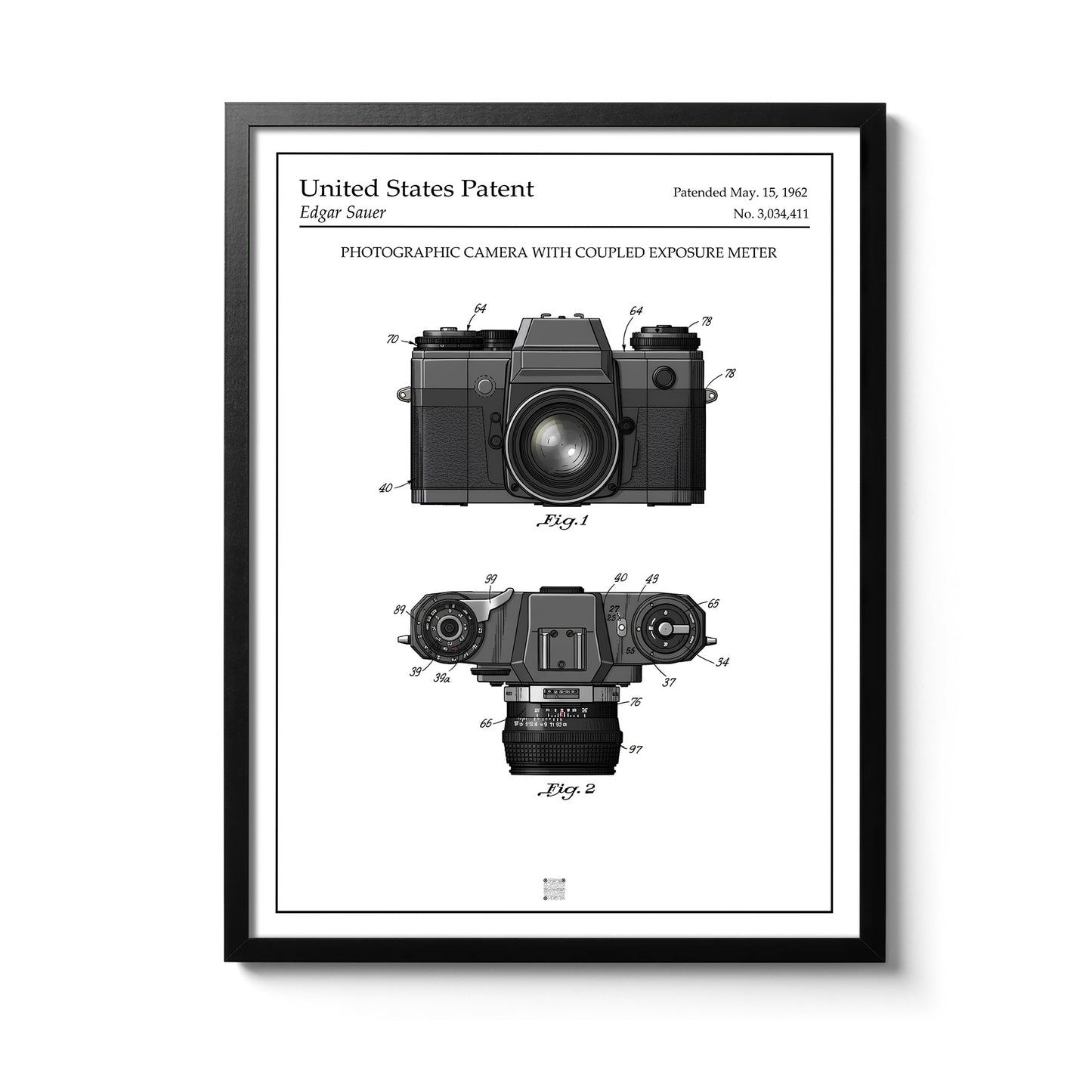 Affiche brevet Appareil Photo Reflex