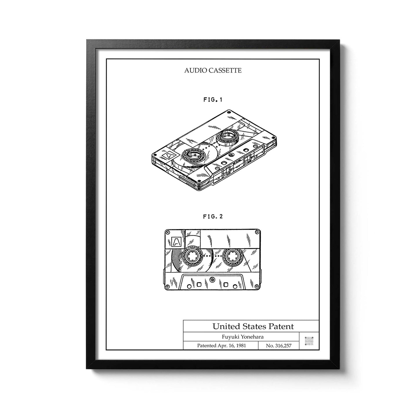Affiche brevet Cassette Audio