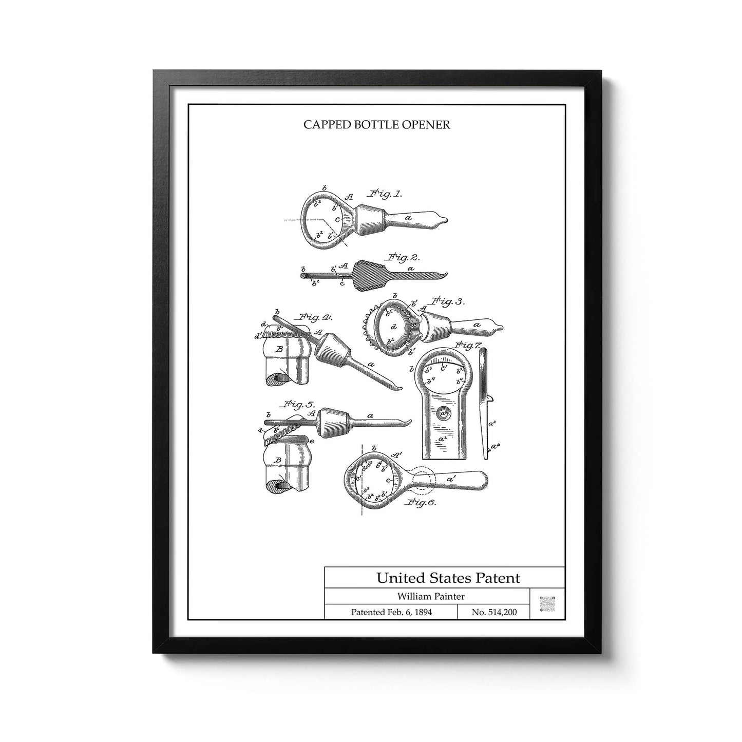 Affiche brevet Décapsuleur