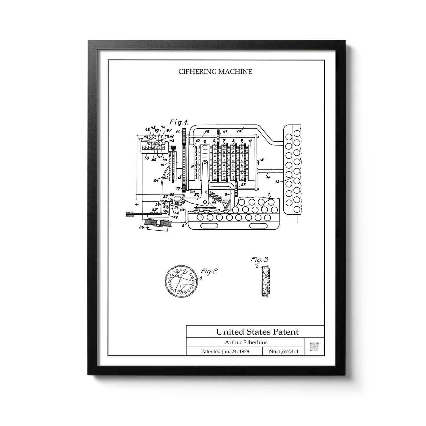 Affiche brevet Machine Enigma