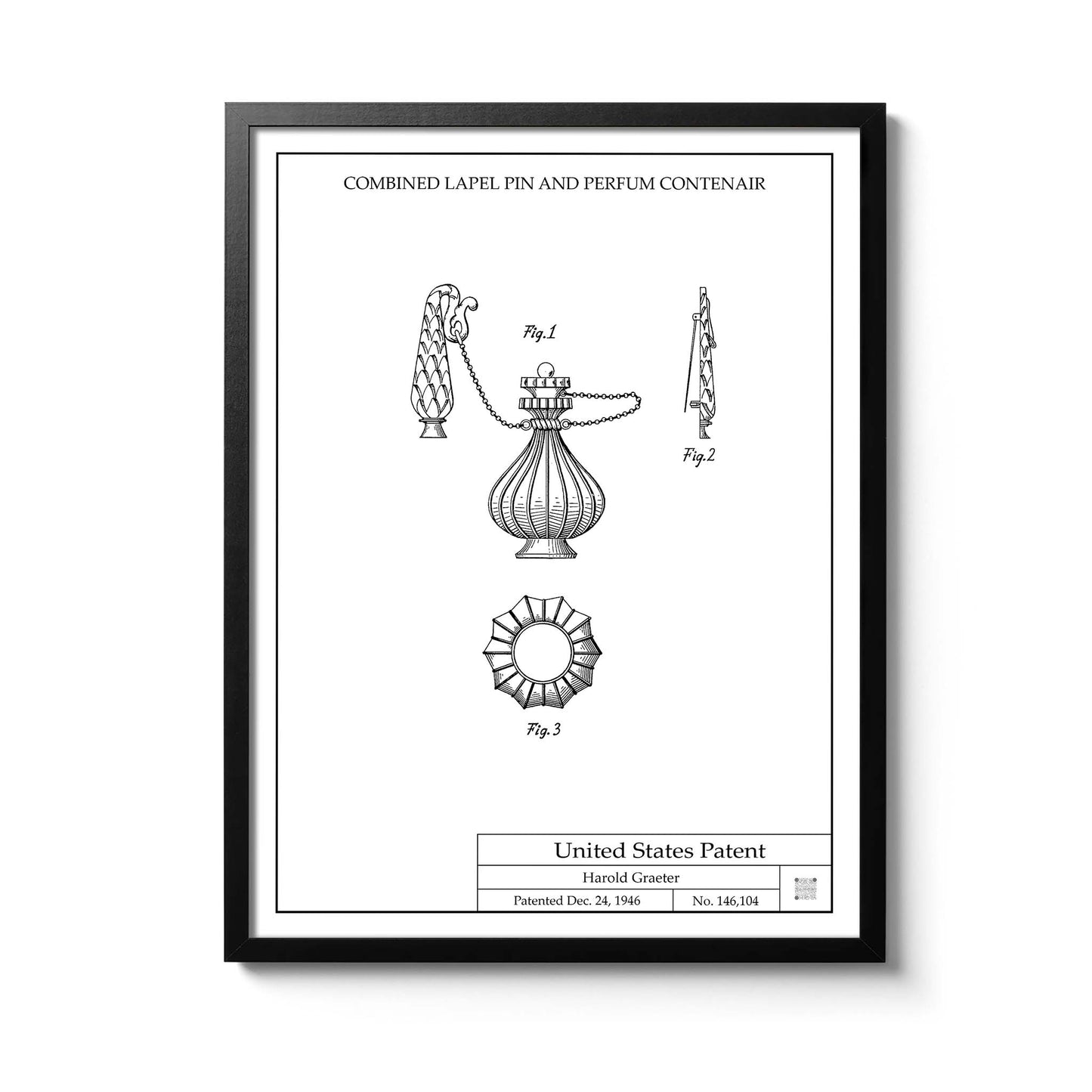 Affiche brevet Flacon de Parfum