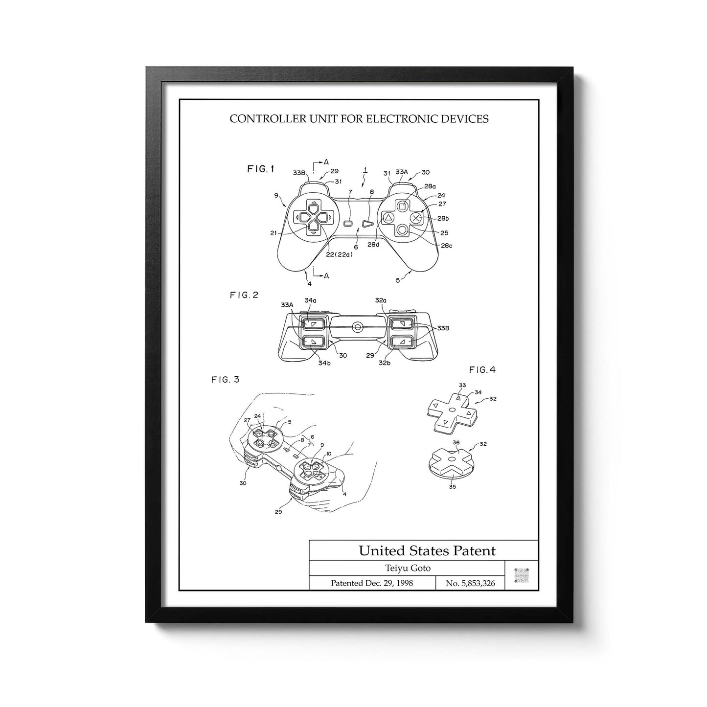 Affiche brevet Manette PlayStation