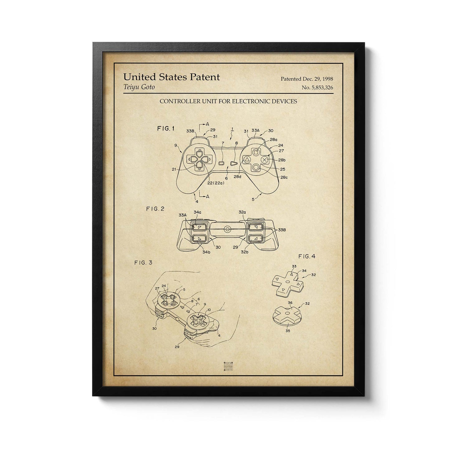 Affiche brevet Manette PlayStation