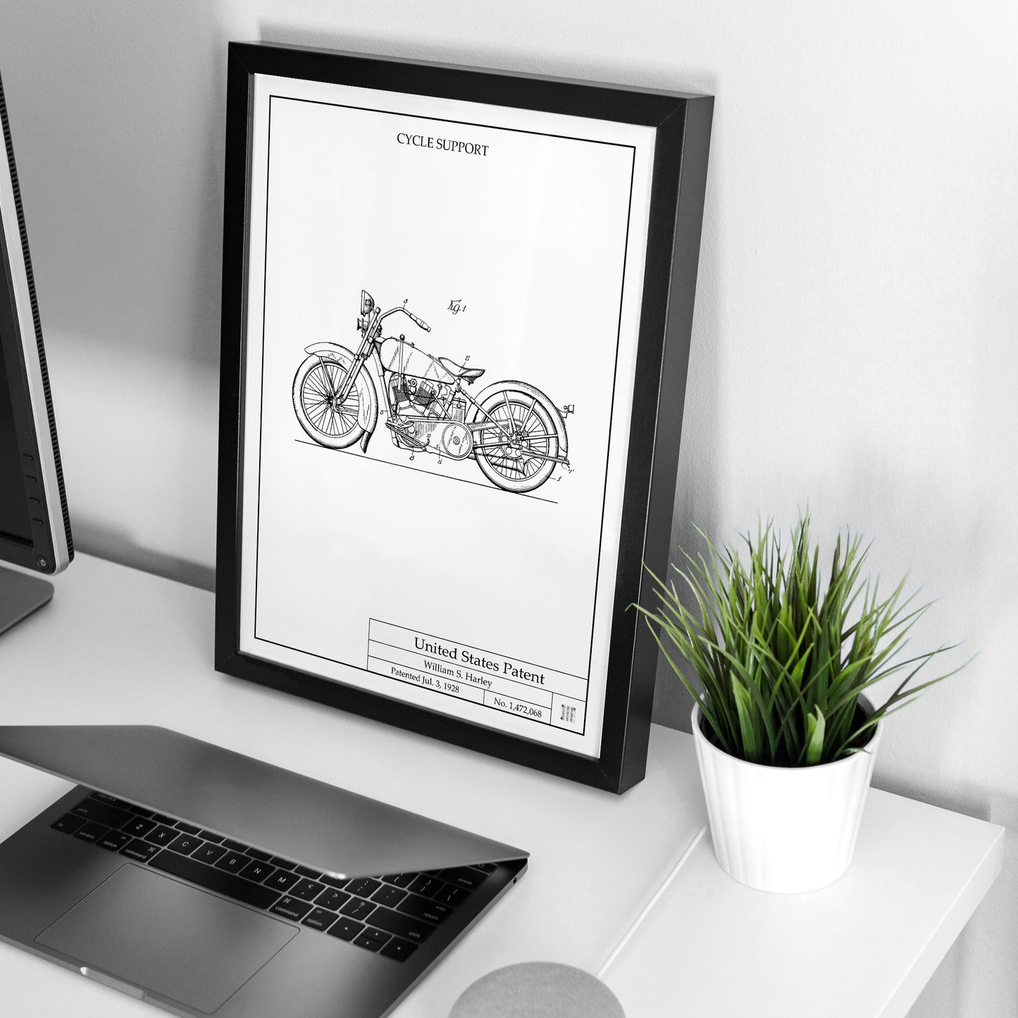 Affiche brevet Harley-Davidson 1928