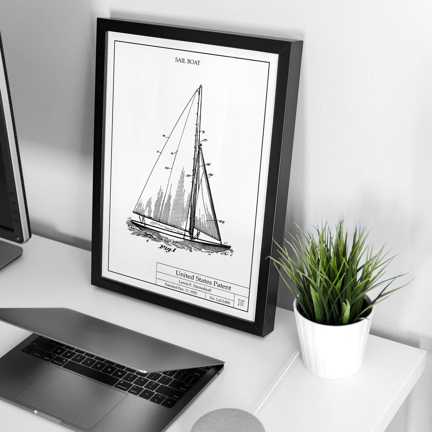 Affiche brevet Voilier Herreshoff