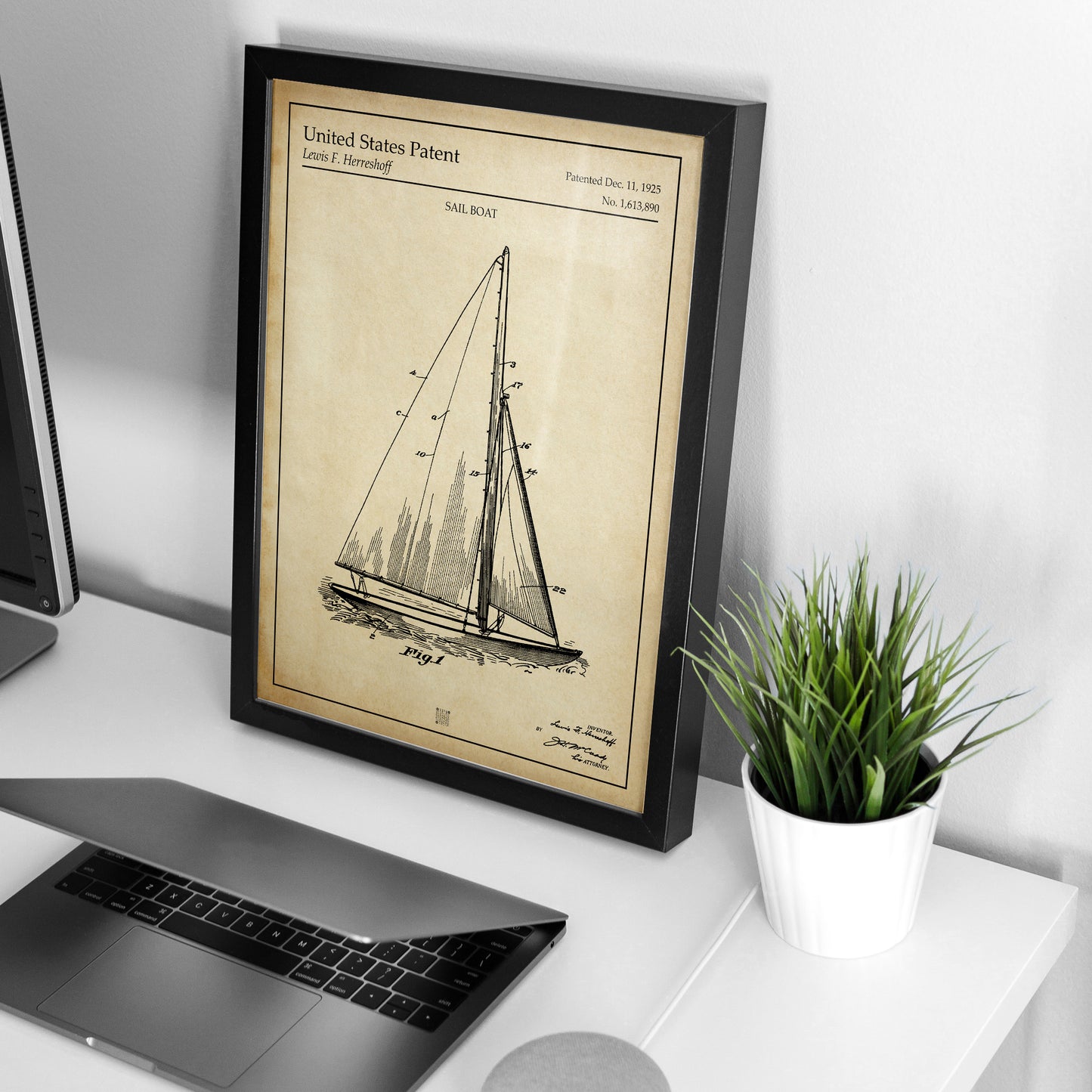 Affiche brevet Voilier Herreshoff