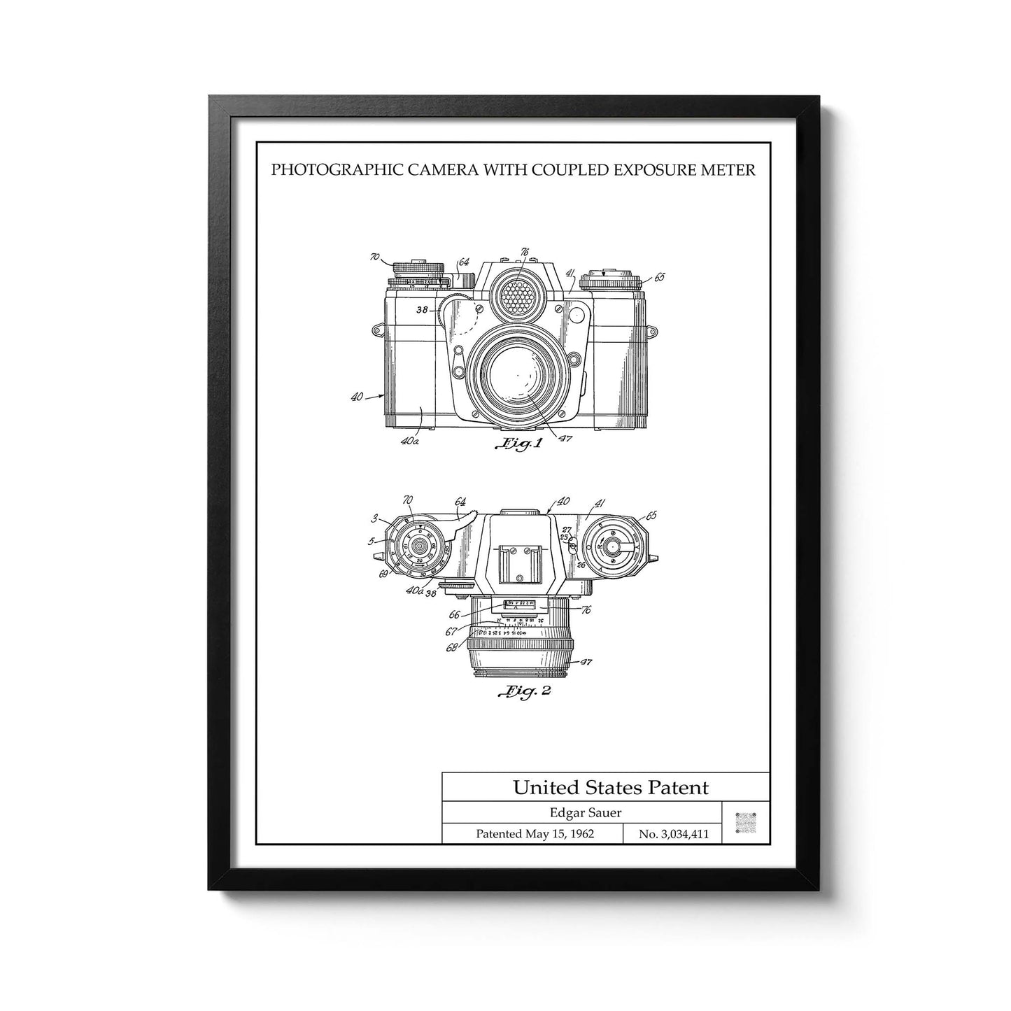 Affiche brevet Appareil Photo Reflex