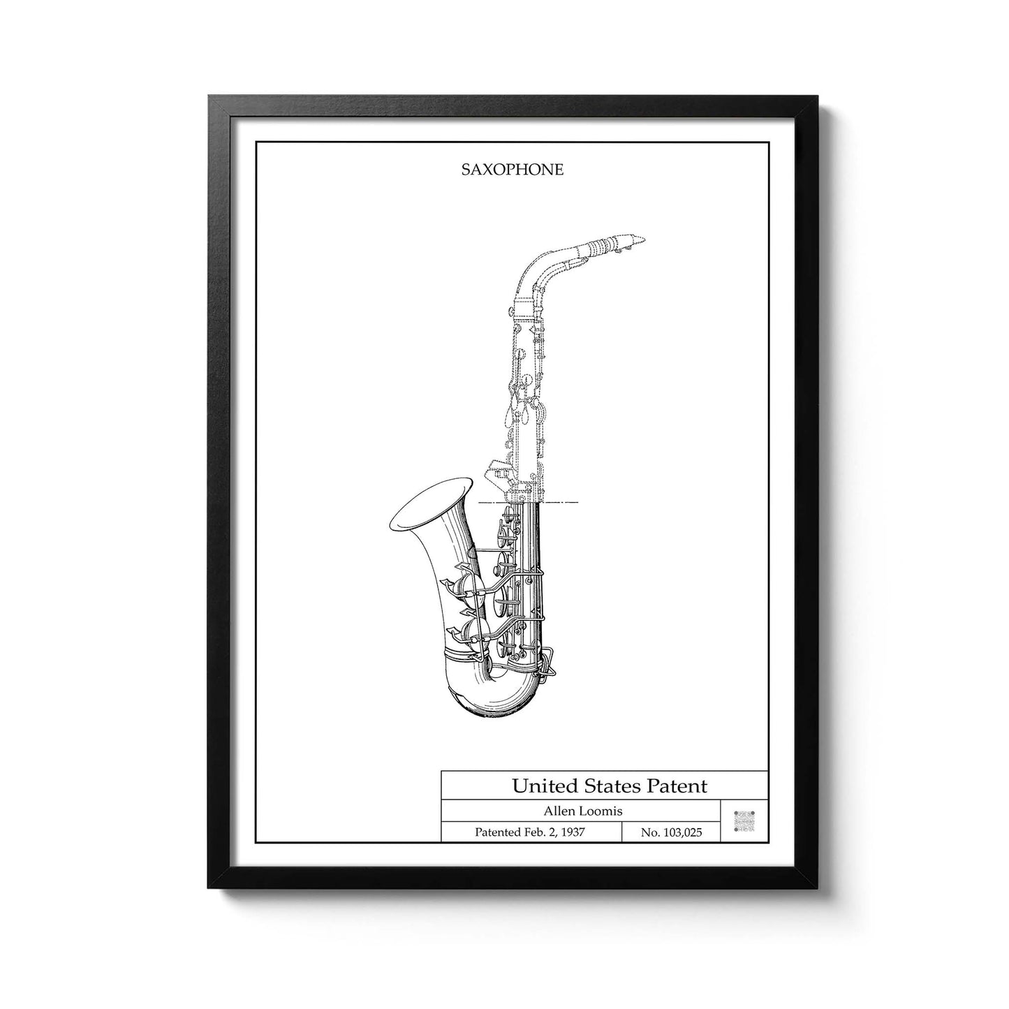 Affiche brevet Saxophone