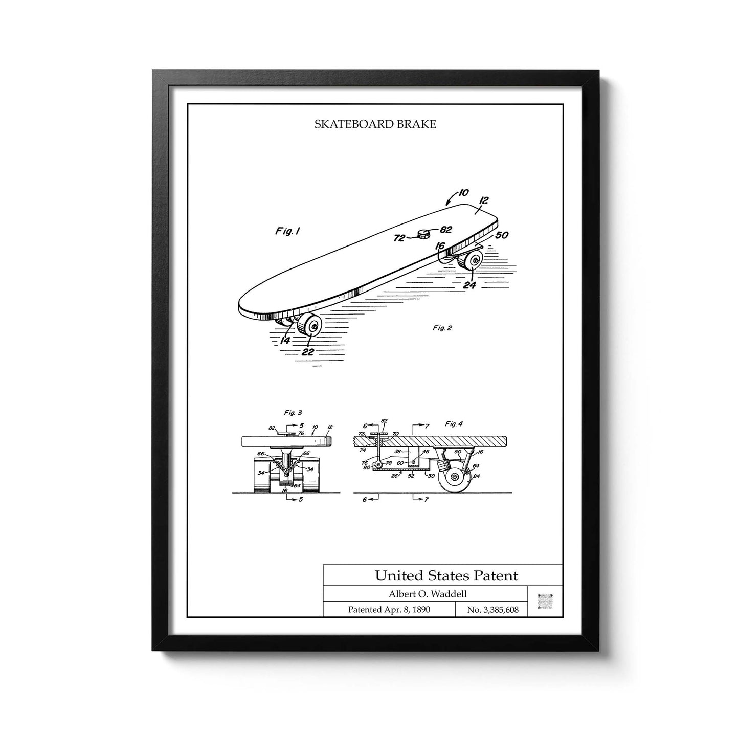 Affiche brevet Skateboard