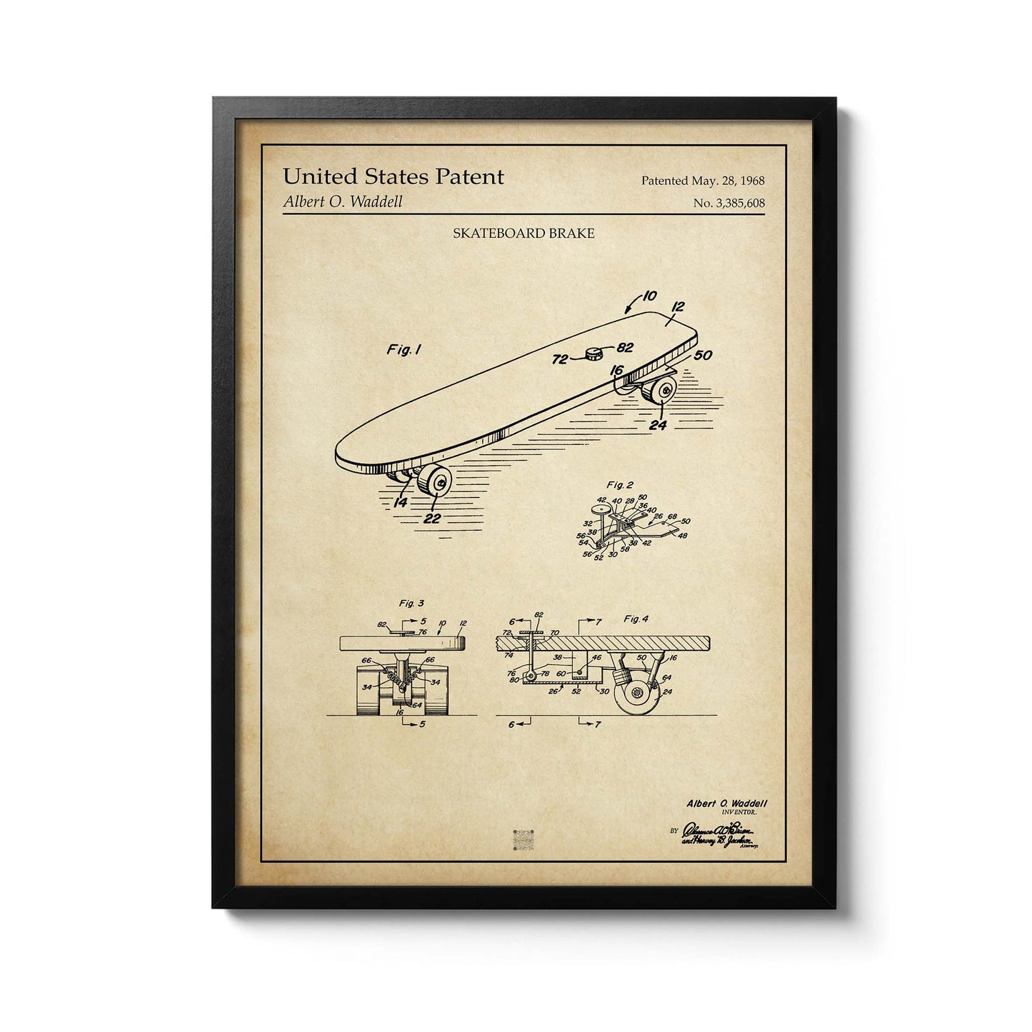 Affiche brevet Skateboard