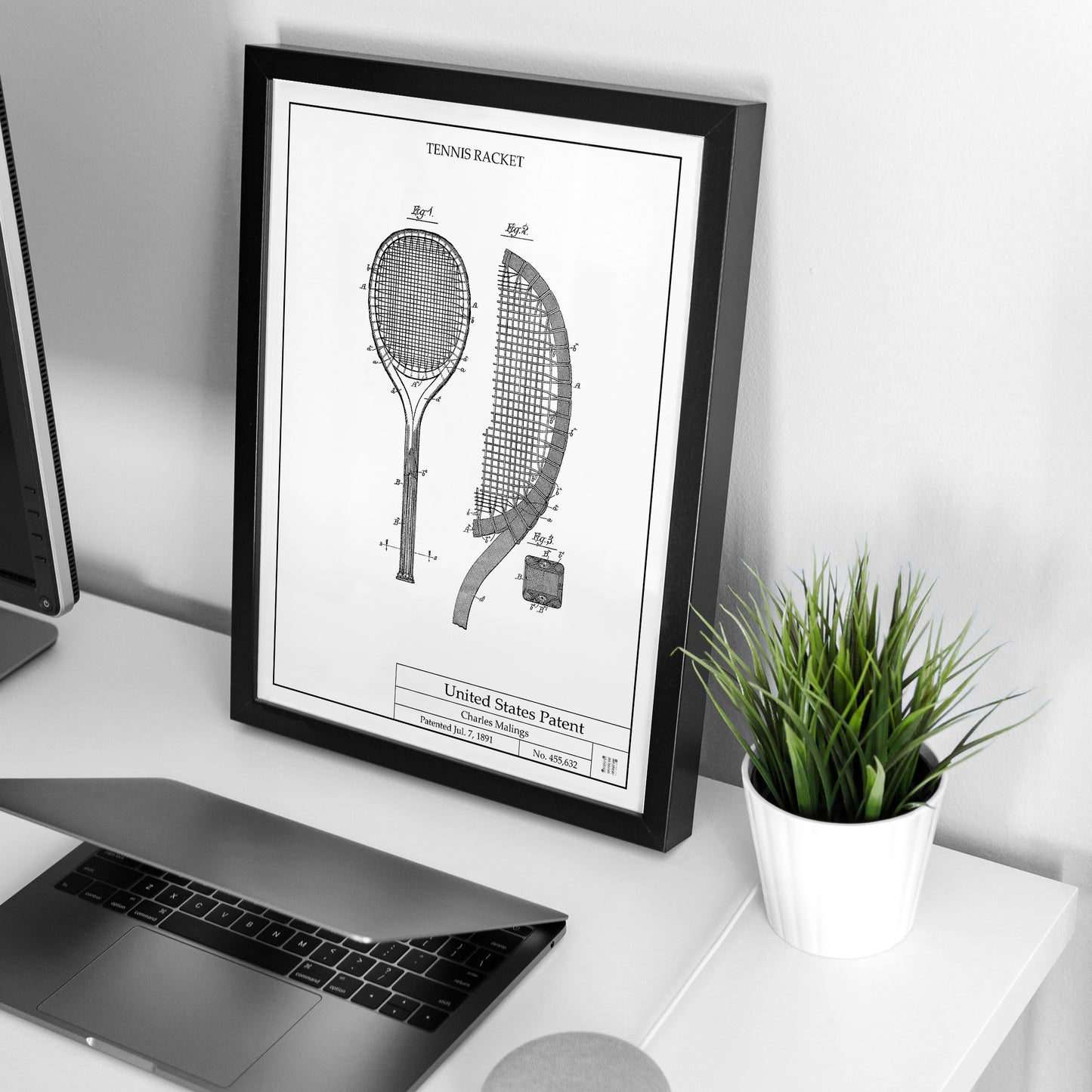Affiche brevet Raquette de Tennis