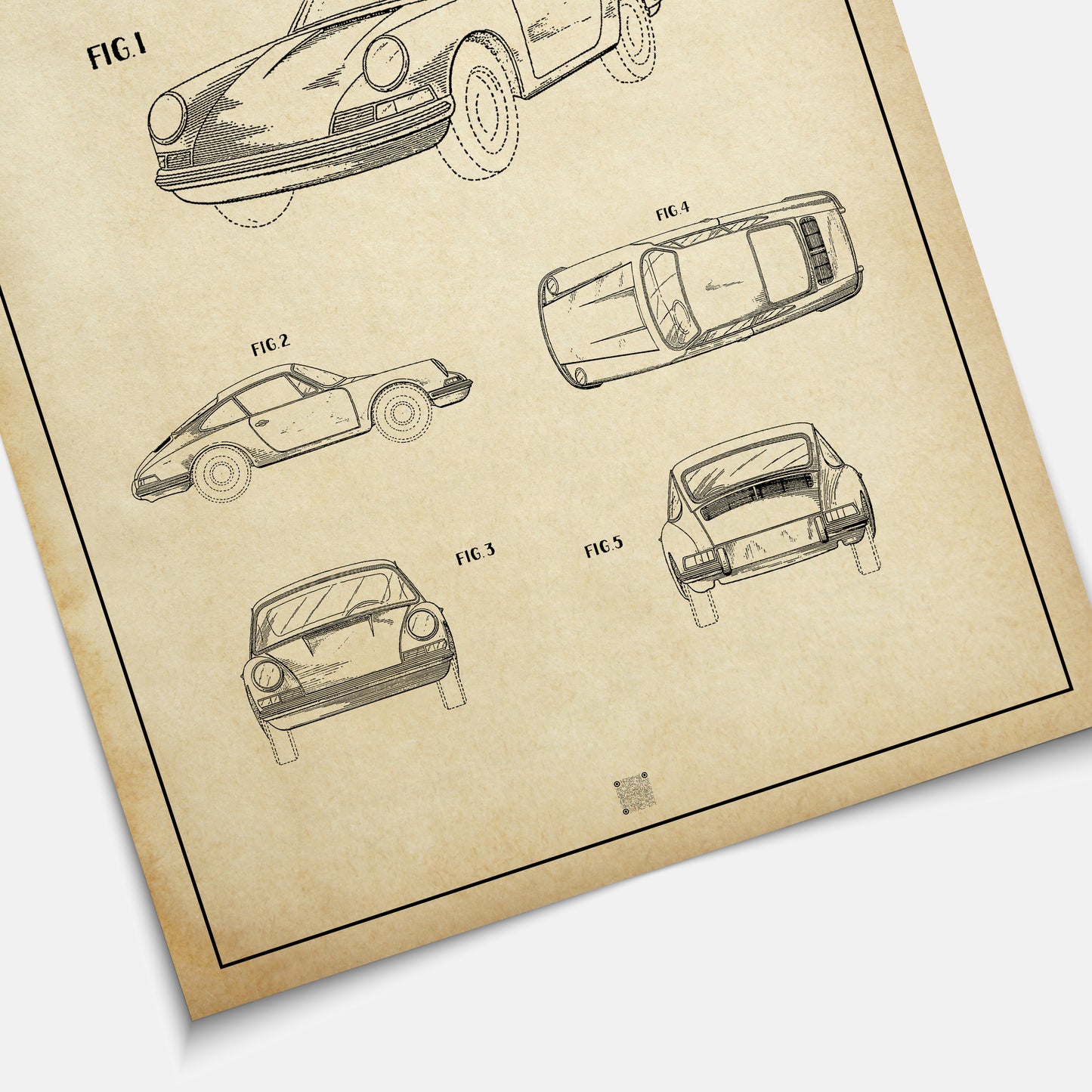 Affiche brevet Porsche 911