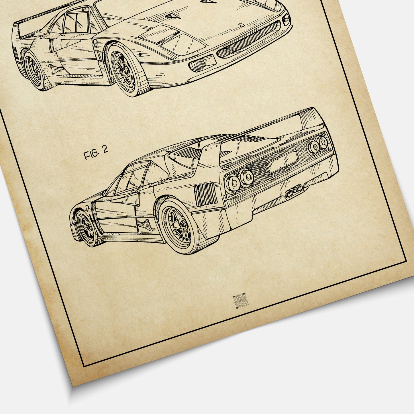 Affiche brevet Ferrari F40