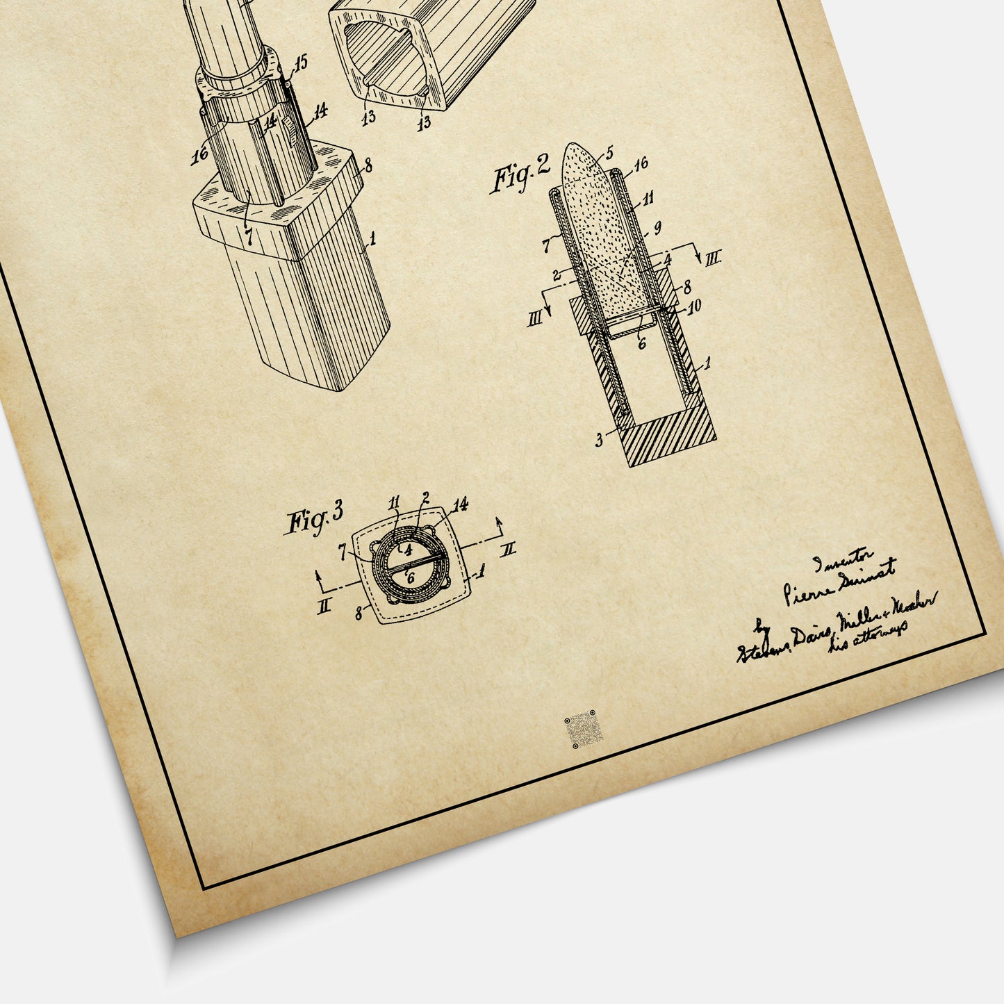 Affiche brevet Flacon de Parfum