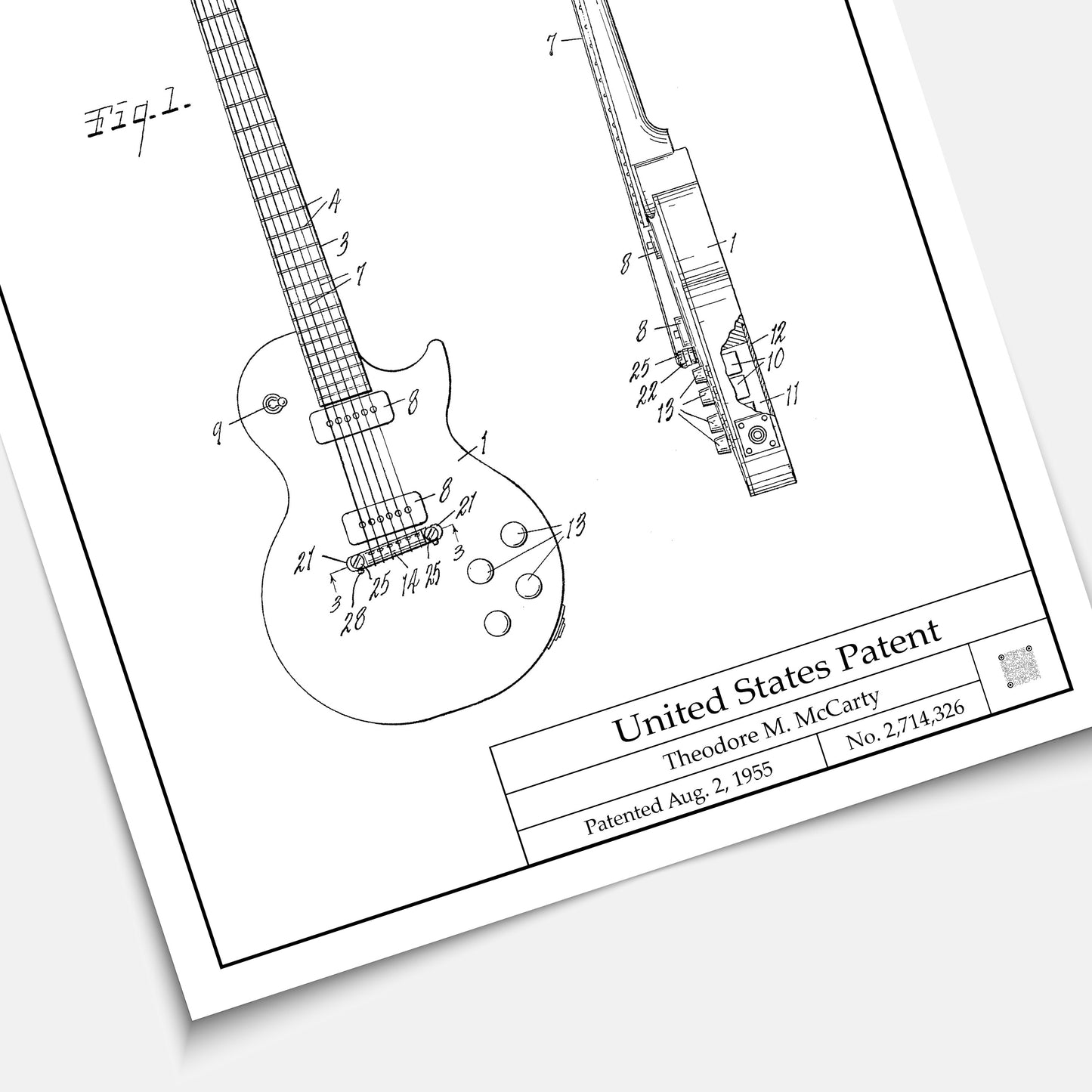 Affiche brevet Guitare Gibson