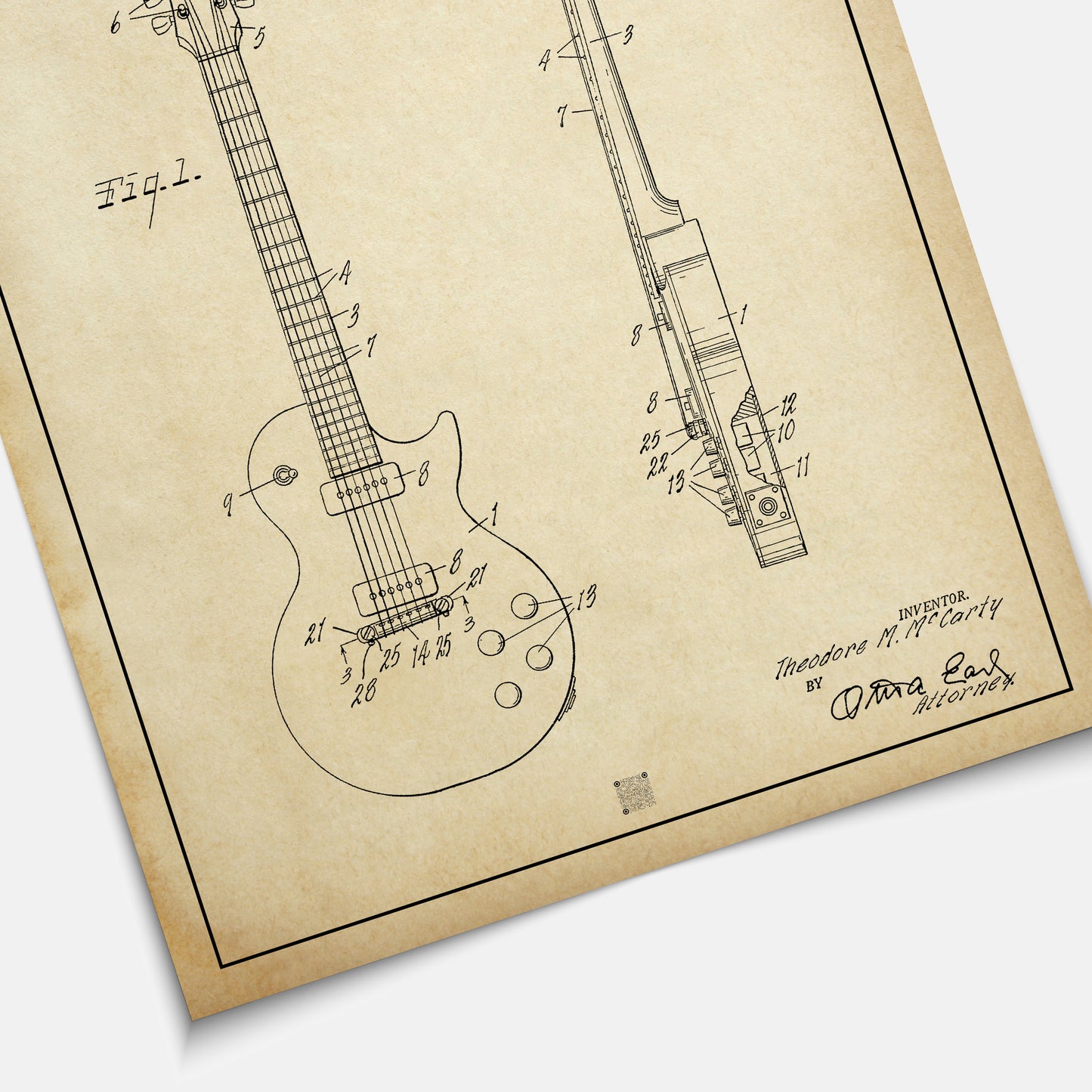 Affiche brevet Guitare Gibson