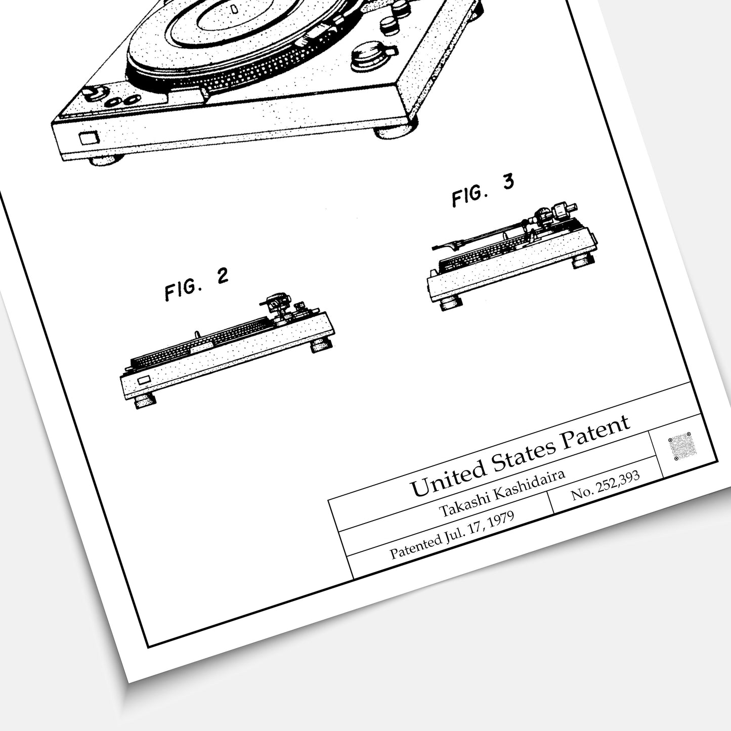Affiche brevet Platine Vinyle