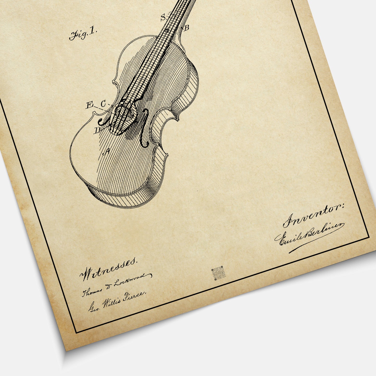 Affiche brevet Violon
