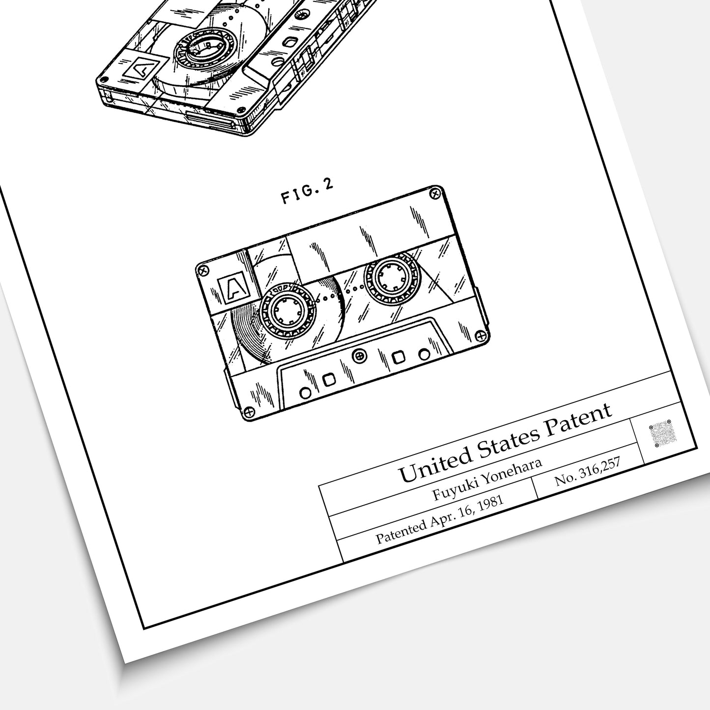 Affiche brevet Cassette Audio