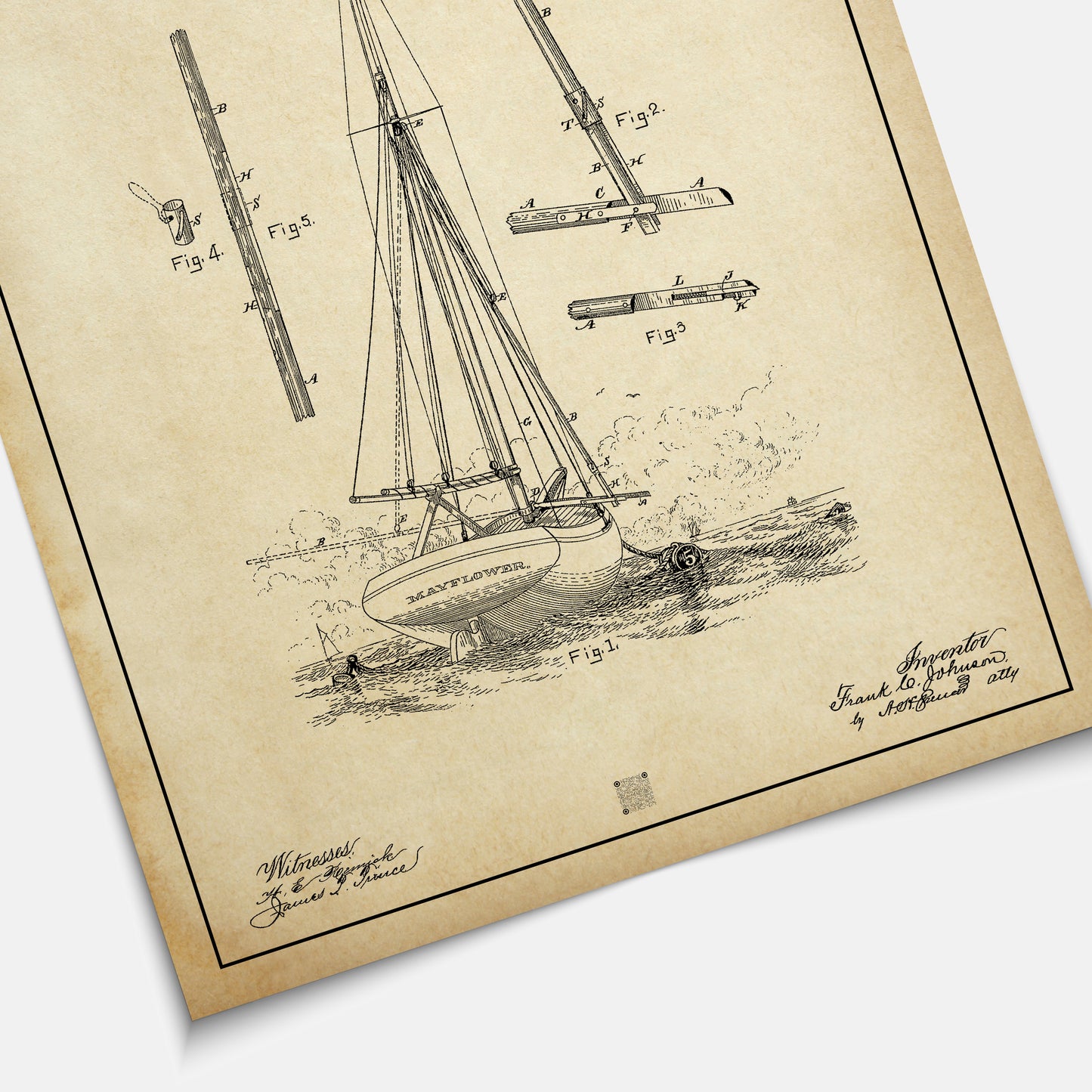 Affiche brevet Voilier Johnson