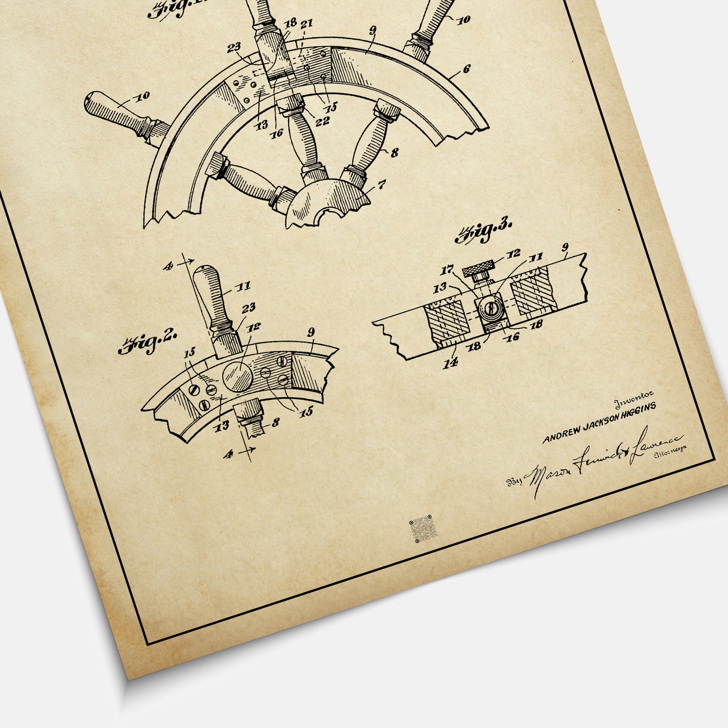 Affiche brevet Barre de Gouvernail