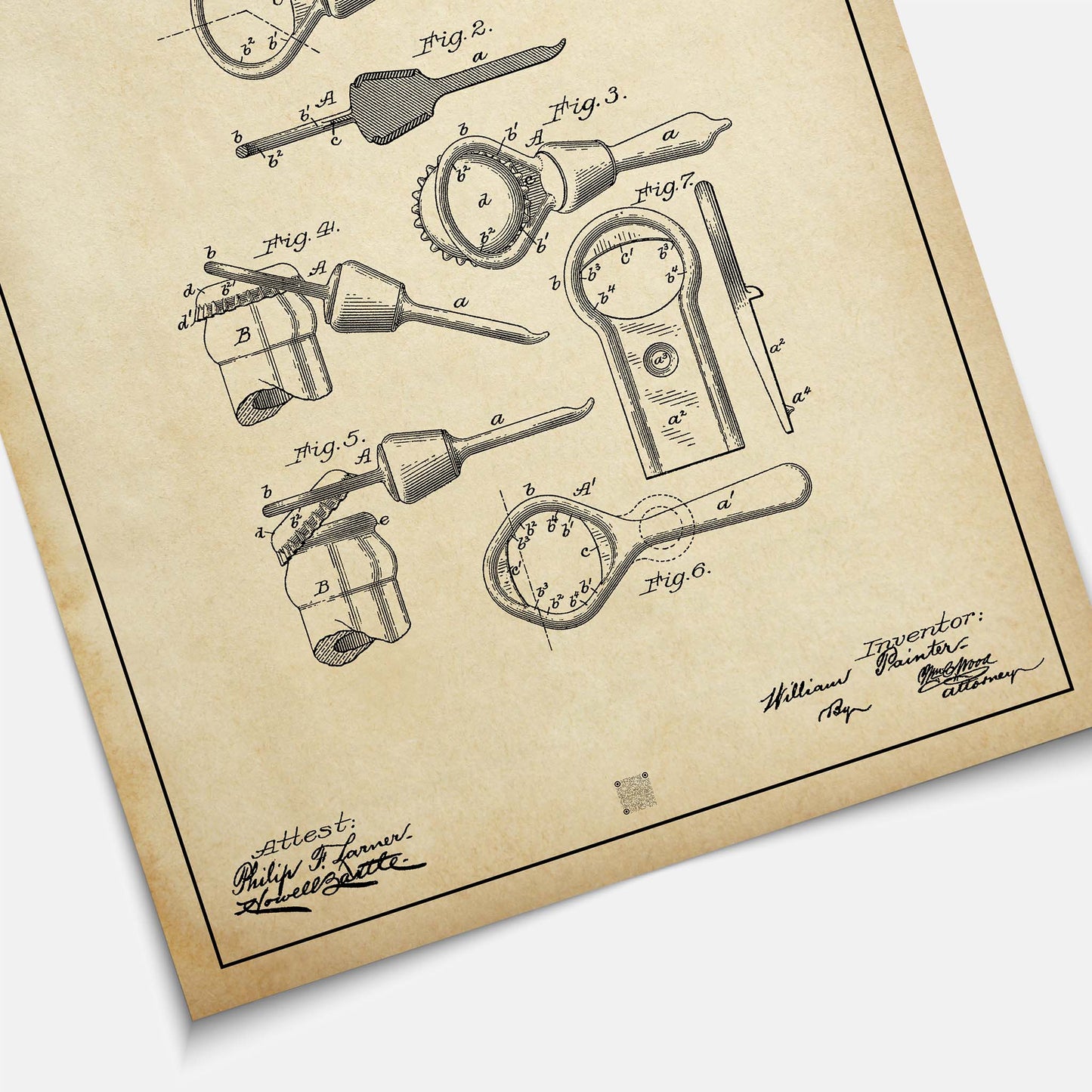 Affiche brevet Décapsuleur