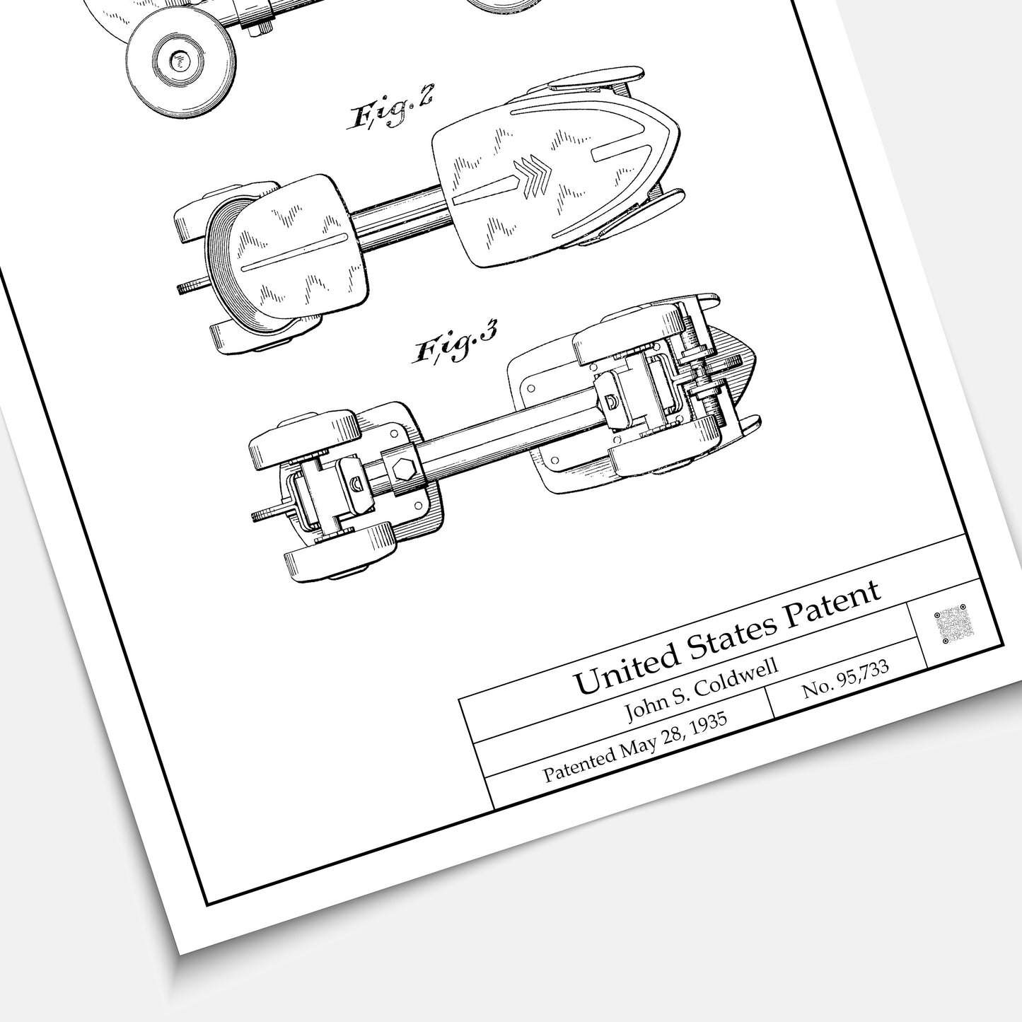 Affiche brevet Patin à Roulettes