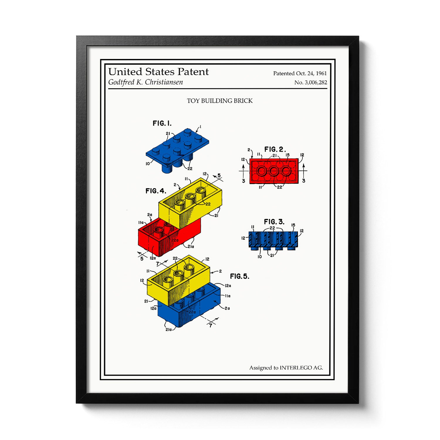 Atelier Malhco  Affiche brevet couleur briques Lego