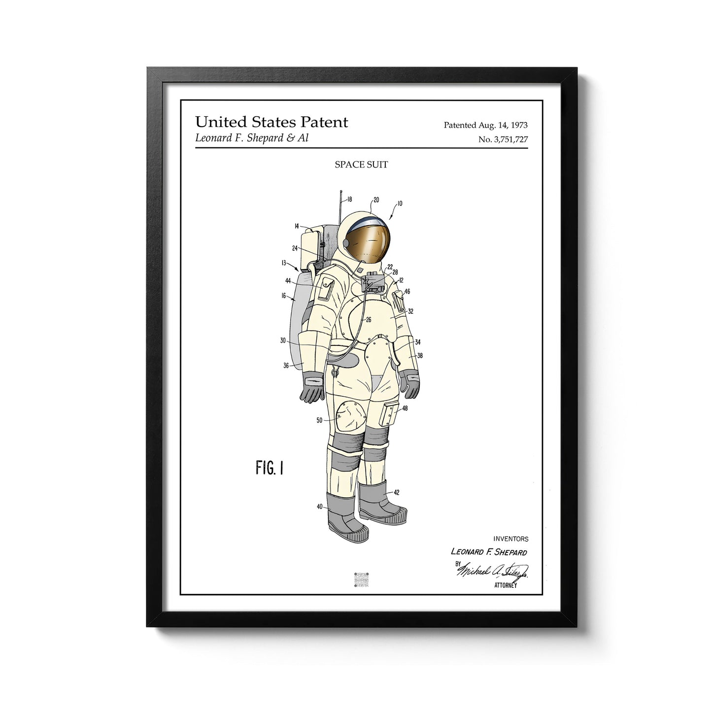 Affiche brevet Combinaison Astronaute