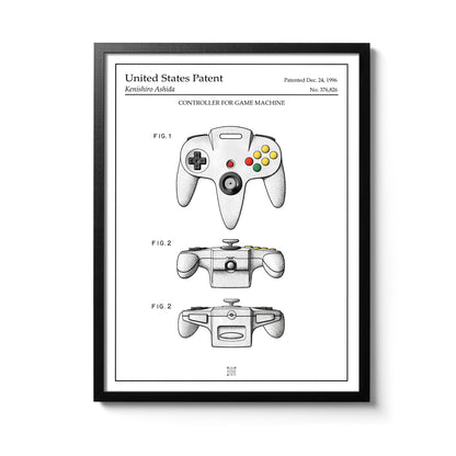 Affiche brevet Manette Nintendo 64