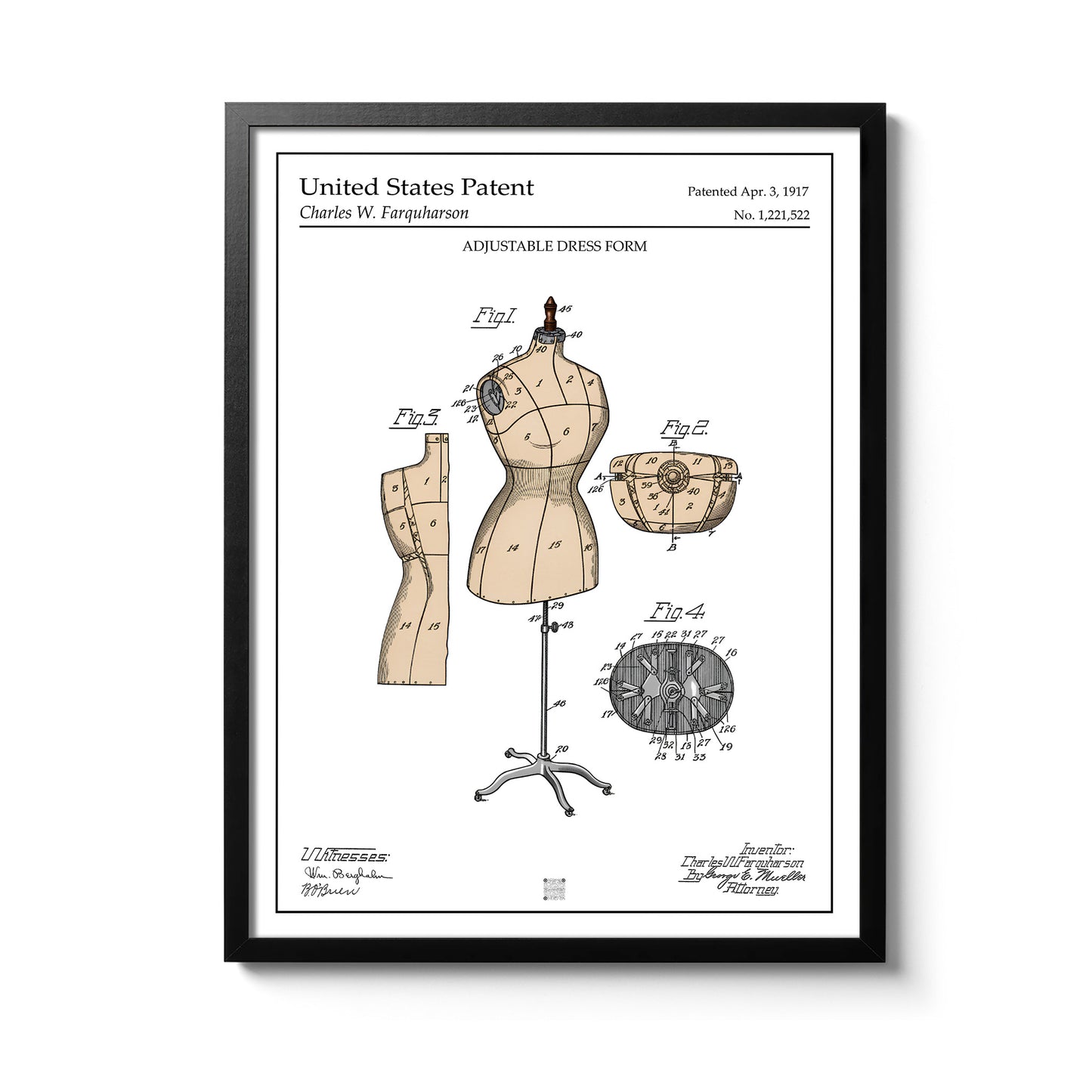 Affiche brevet Mannequin de Couture