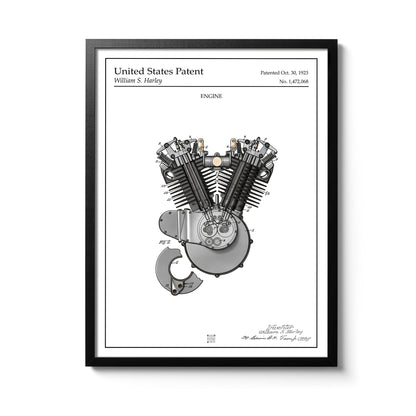 Affiche brevet Moteur Harley Davidson