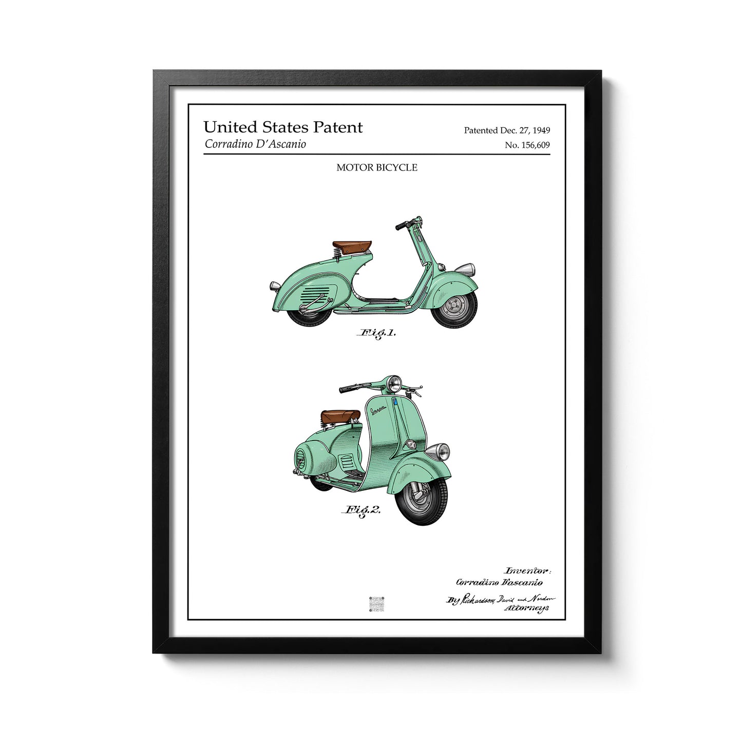 Affiche brevet Scooter Vespa