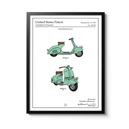 Affiche brevet Scooter Vespa
