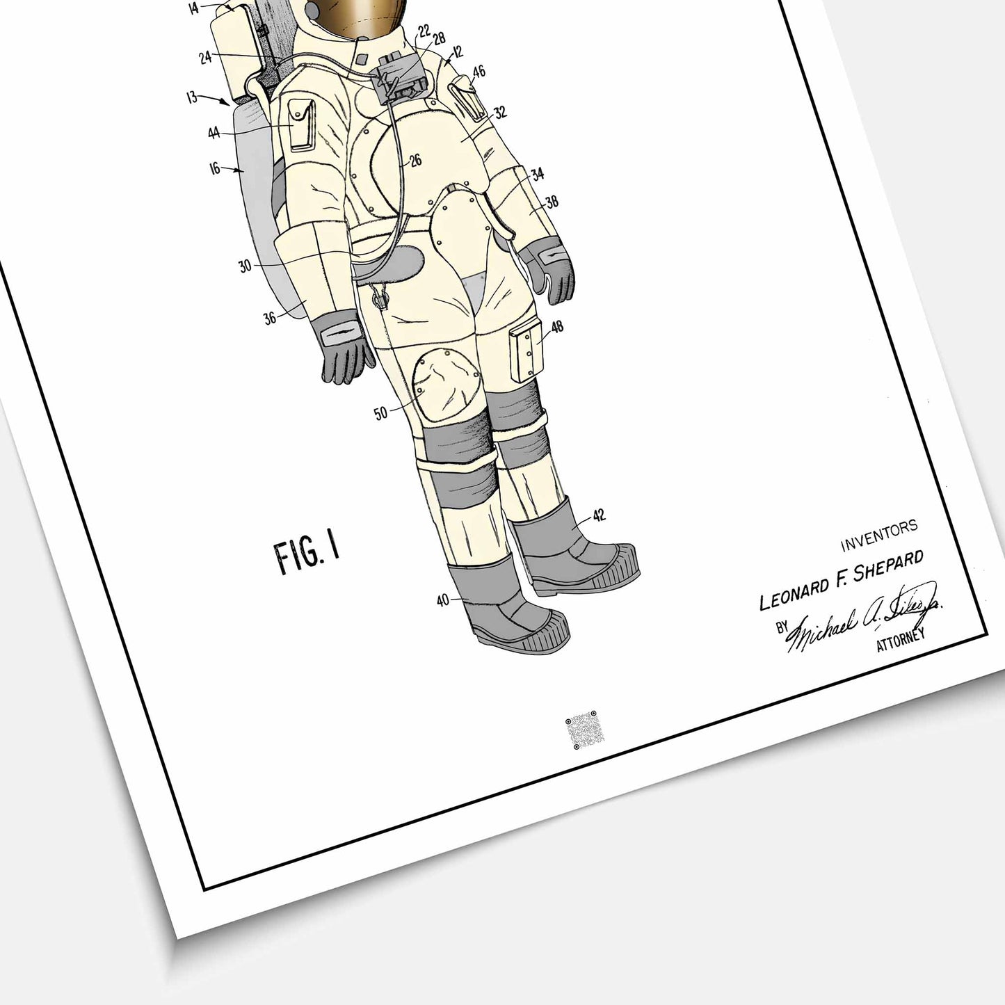 Affiche brevet Combinaison Astronaute