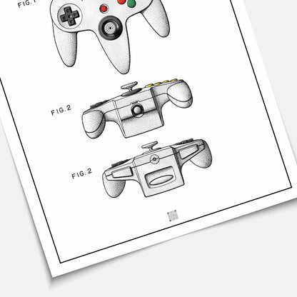 Affiche brevet Manette Nintendo 64