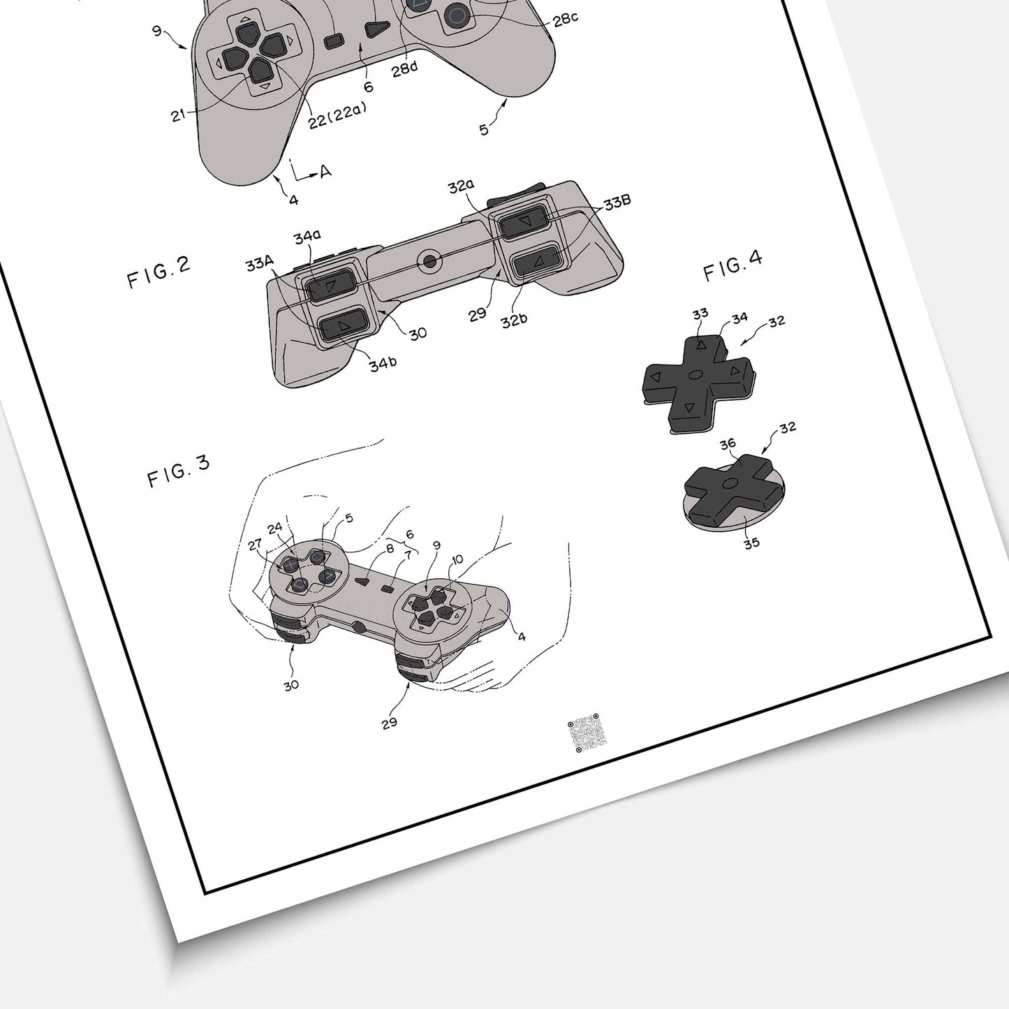 Affiche brevet Manette PlayStation