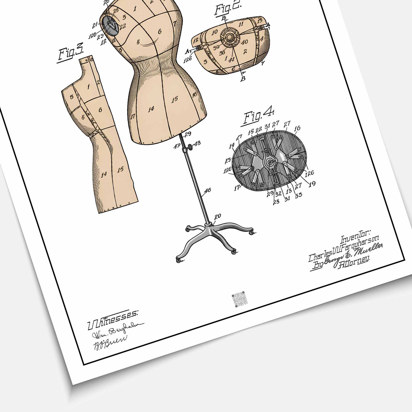 Affiche brevet Mannequin de Couture