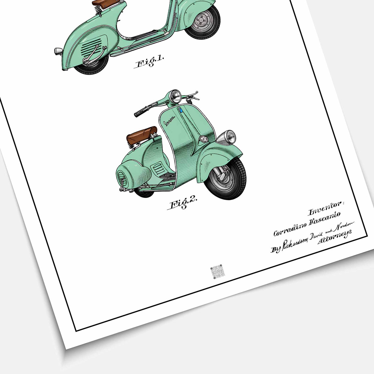 Affiche brevet Scooter Vespa