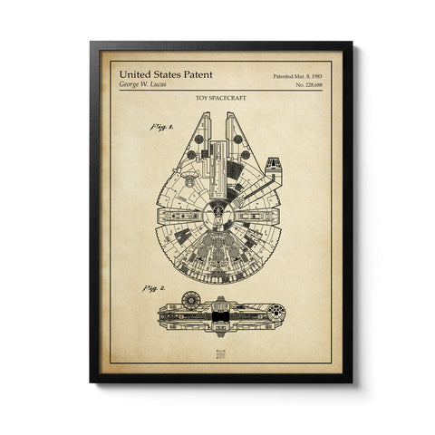 Affiche brevet Faucon Millenium