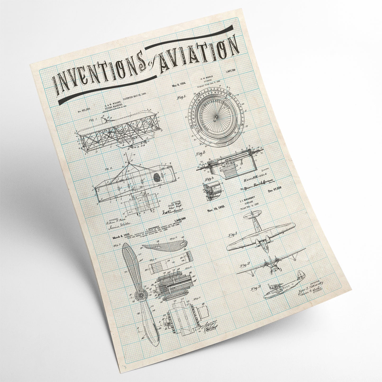 Affiche Inventions Aviation