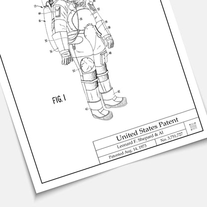 Affiche brevet Combinaison Astronaute
