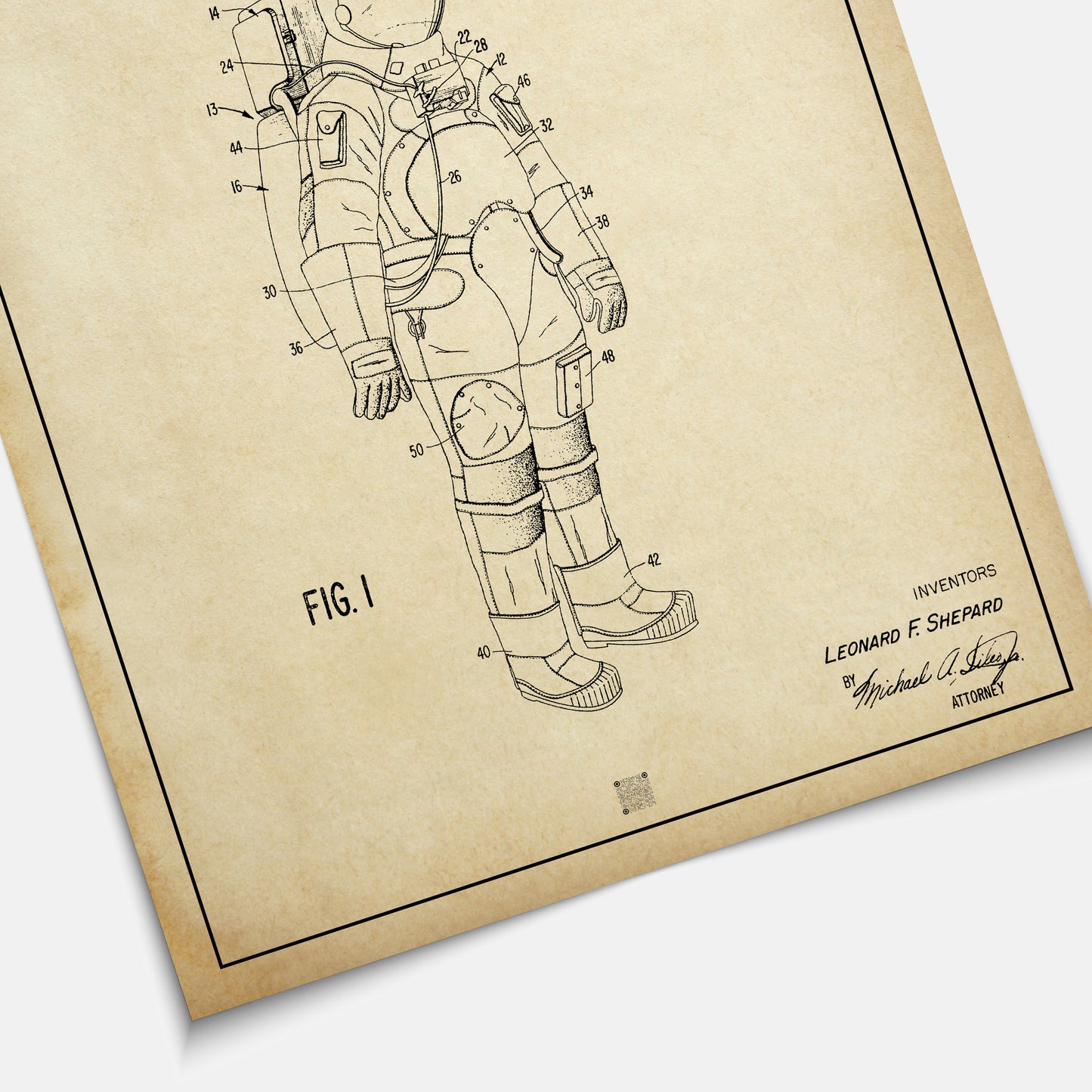Affiche brevet Combinaison Astronaute
