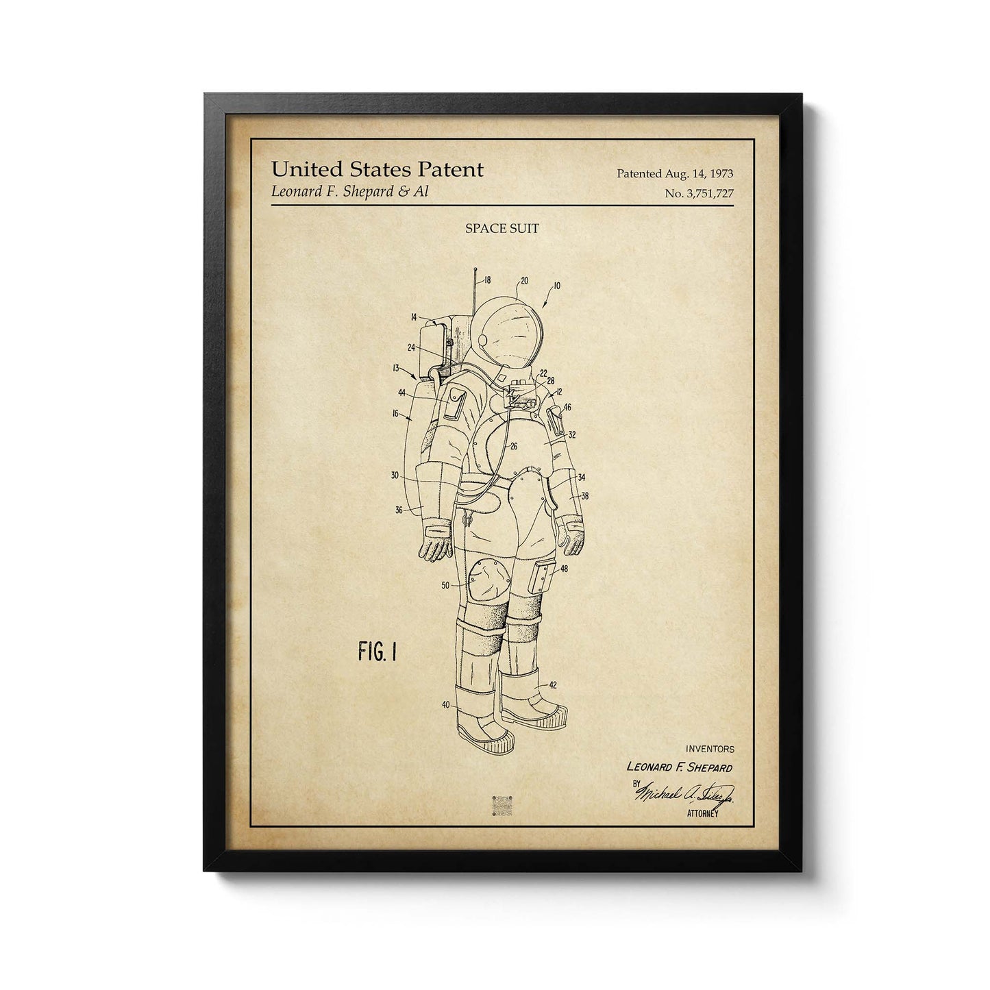 Affiche brevet Combinaison Astronaute