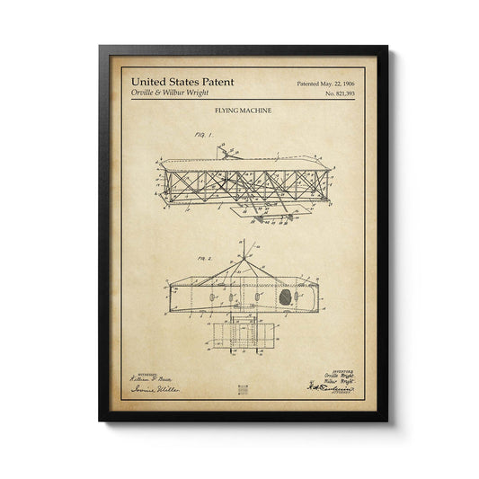 Affiche brevet Avion Frères Wright